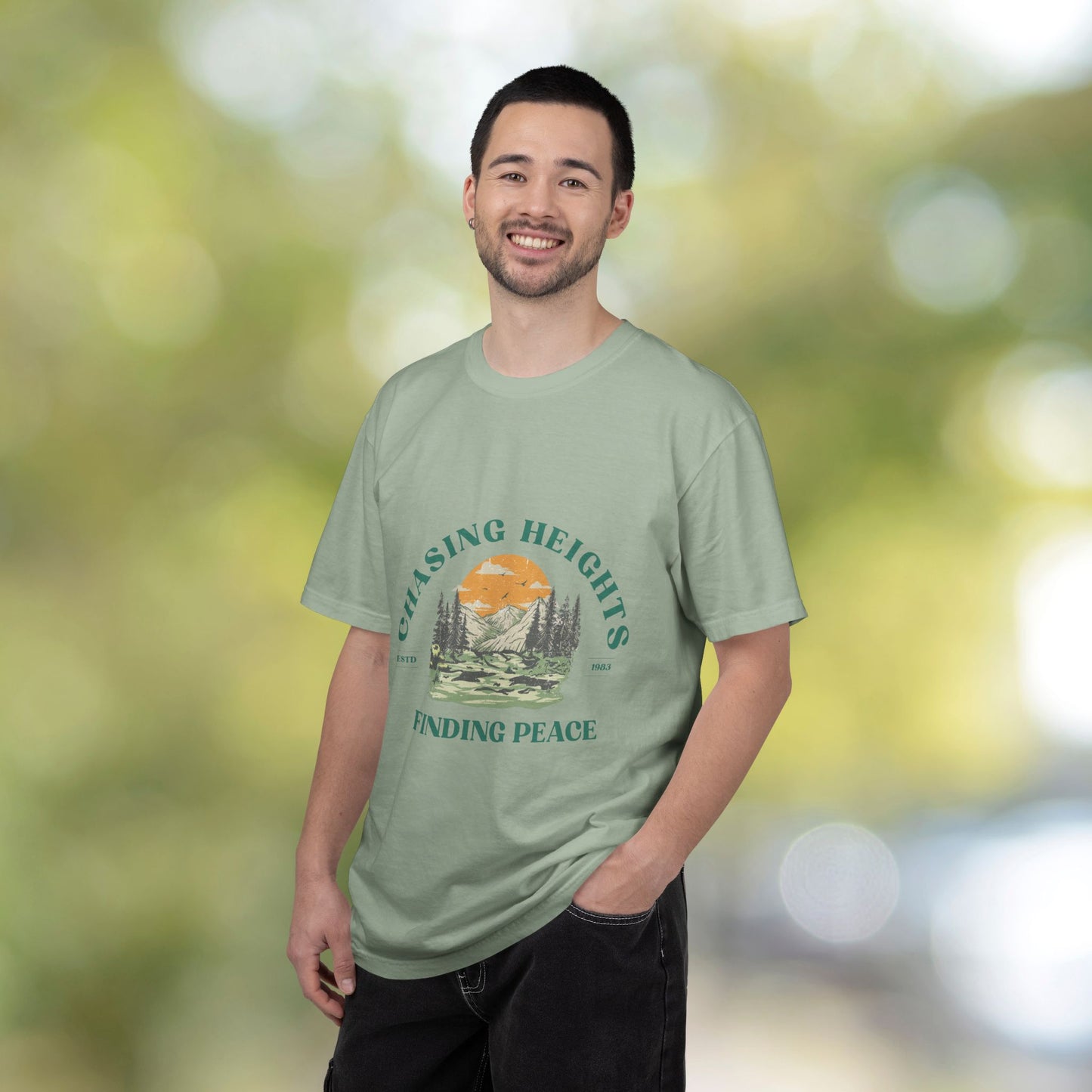 Chasing Heights, Finding Peace – Mountain Nature Tee (ESTD 1983)