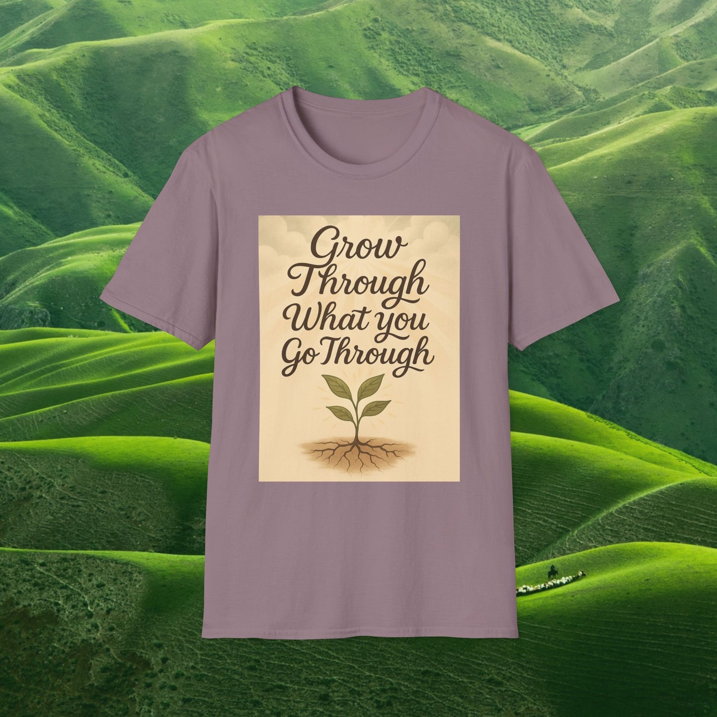Grow Through What You Go Through – Botanical Affirmation Tee