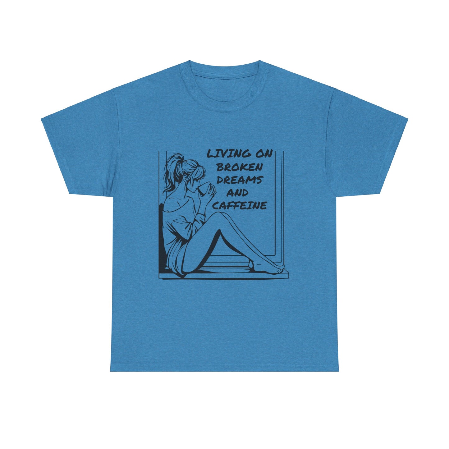 Broken Dreams and Caffeine Unisex Heavy Cotton Tee