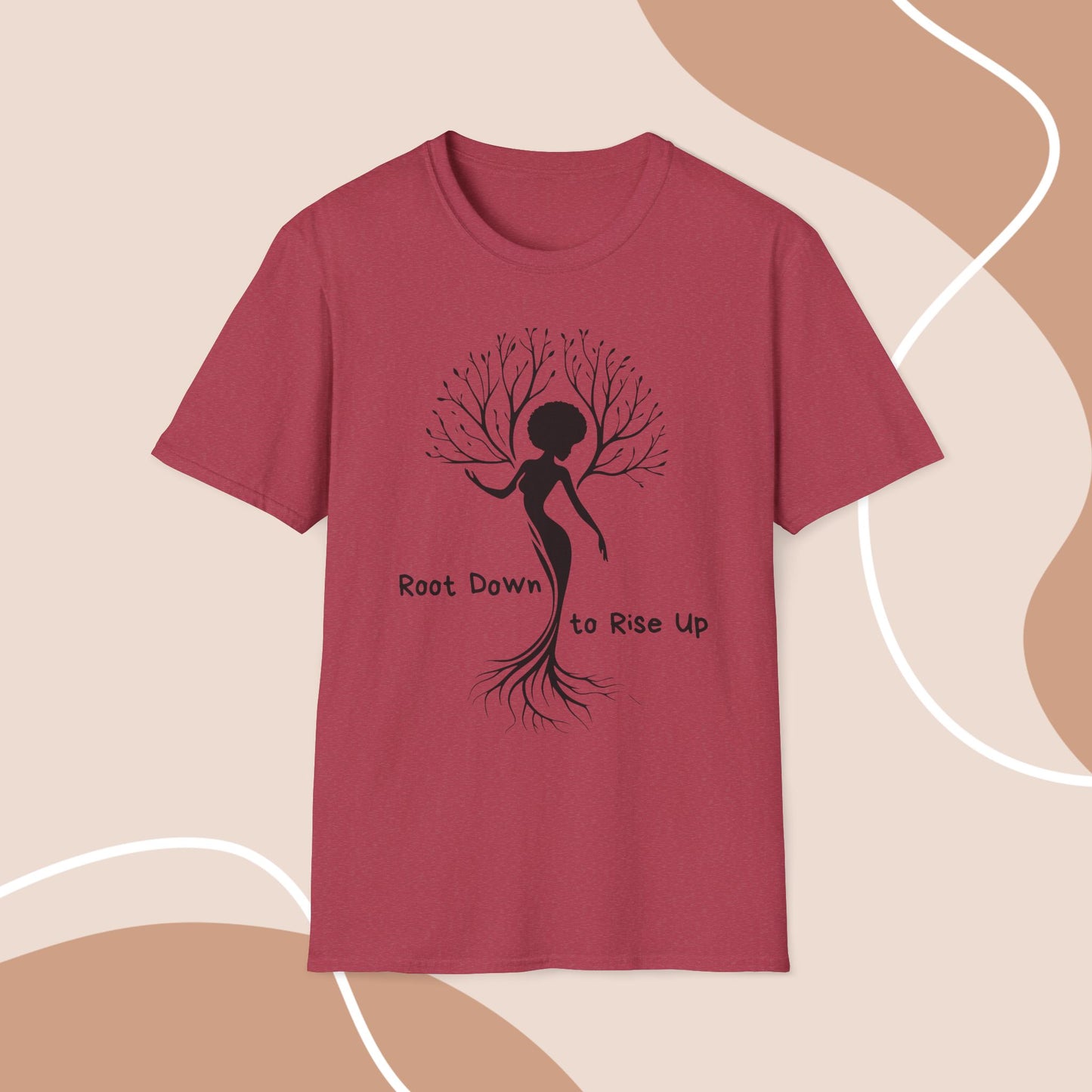 Root Down to Rise Up Tee - Earth-Aligned Yoga Tee or Grounding Graphic T-Shirt