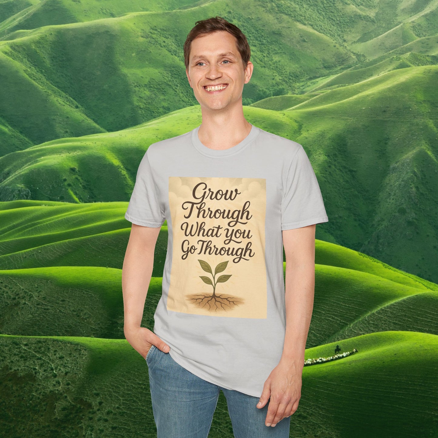 Grow Through What You Go Through – Botanical Affirmation Tee