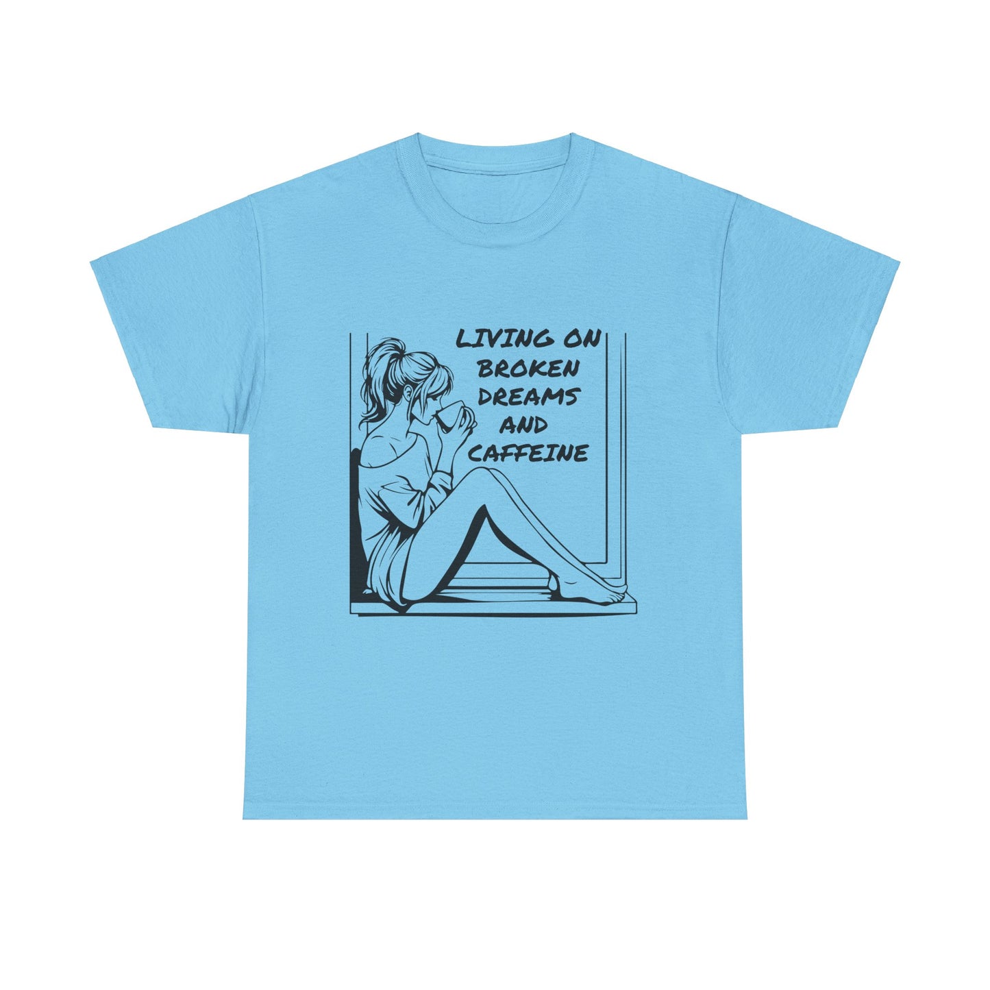 Broken Dreams and Caffeine Unisex Heavy Cotton Tee