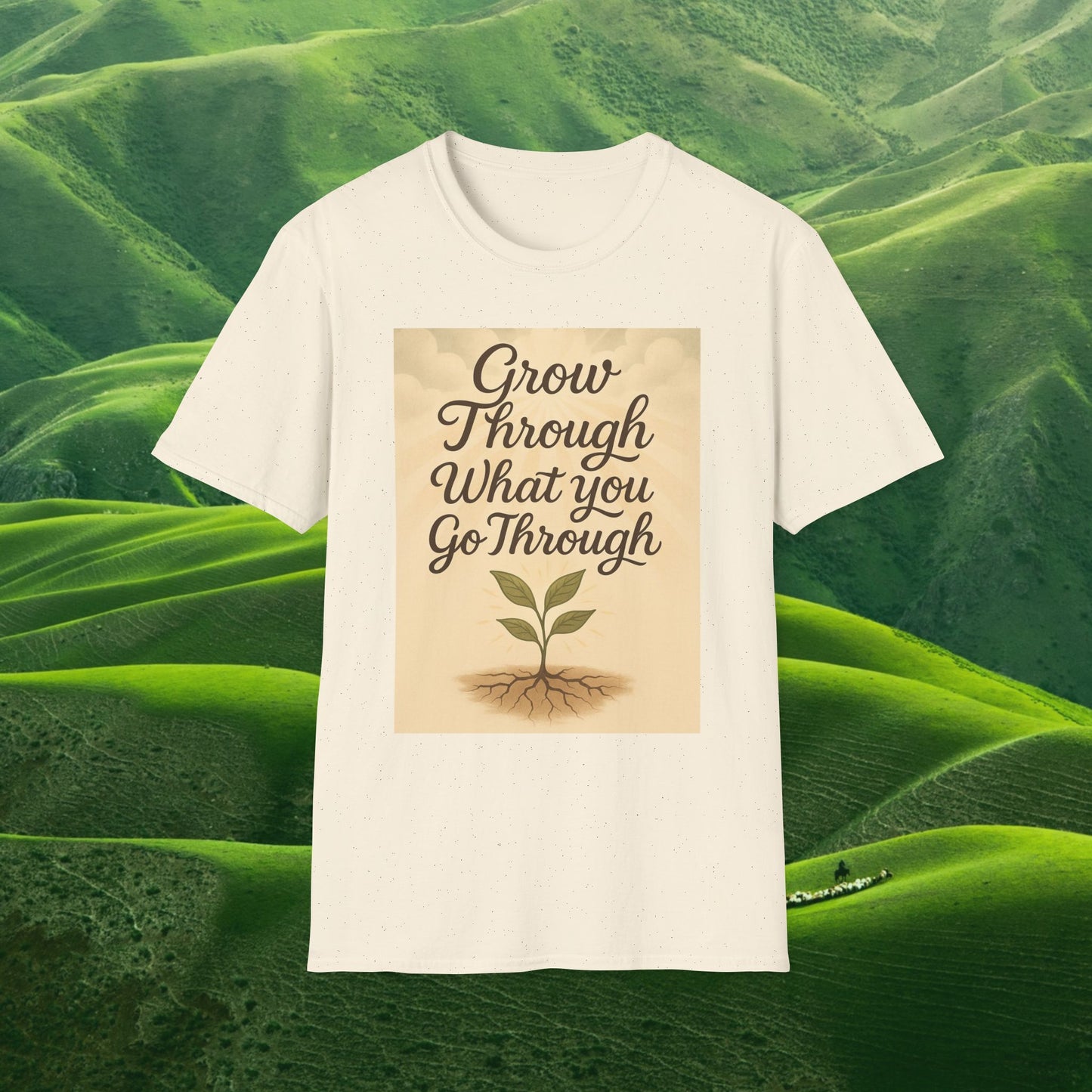 Grow Through What You Go Through – Botanical Affirmation Tee