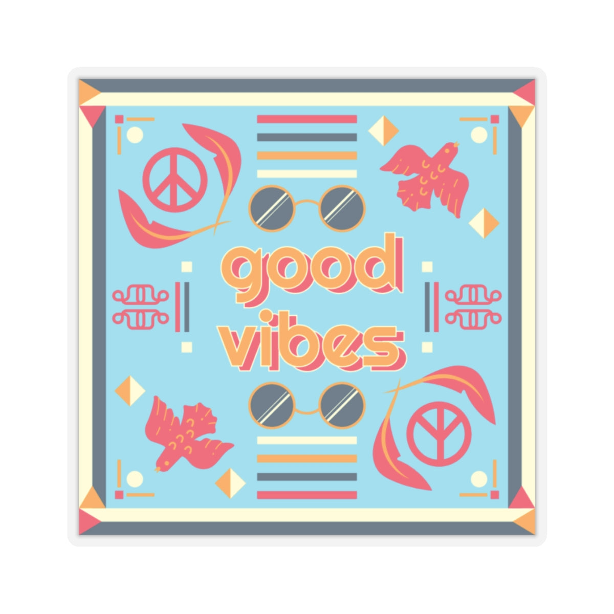 Good Vibes Sticker — Peaceful Positivity in Full Color