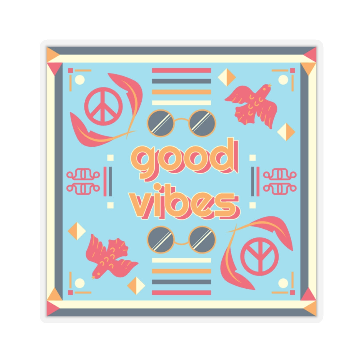 Good Vibes Sticker — Peaceful Positivity in Full Color