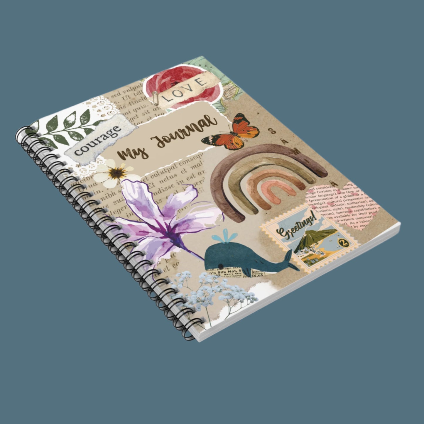 Bloom & Reflect — Floral Spiral Journal with Affirmation Cover