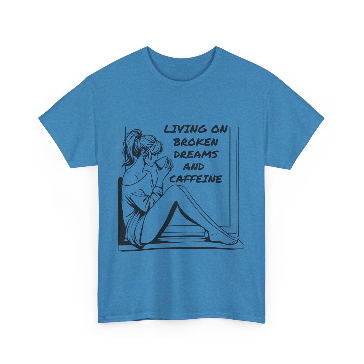 Broken Dreams and Caffeine Unisex Heavy Cotton Tee