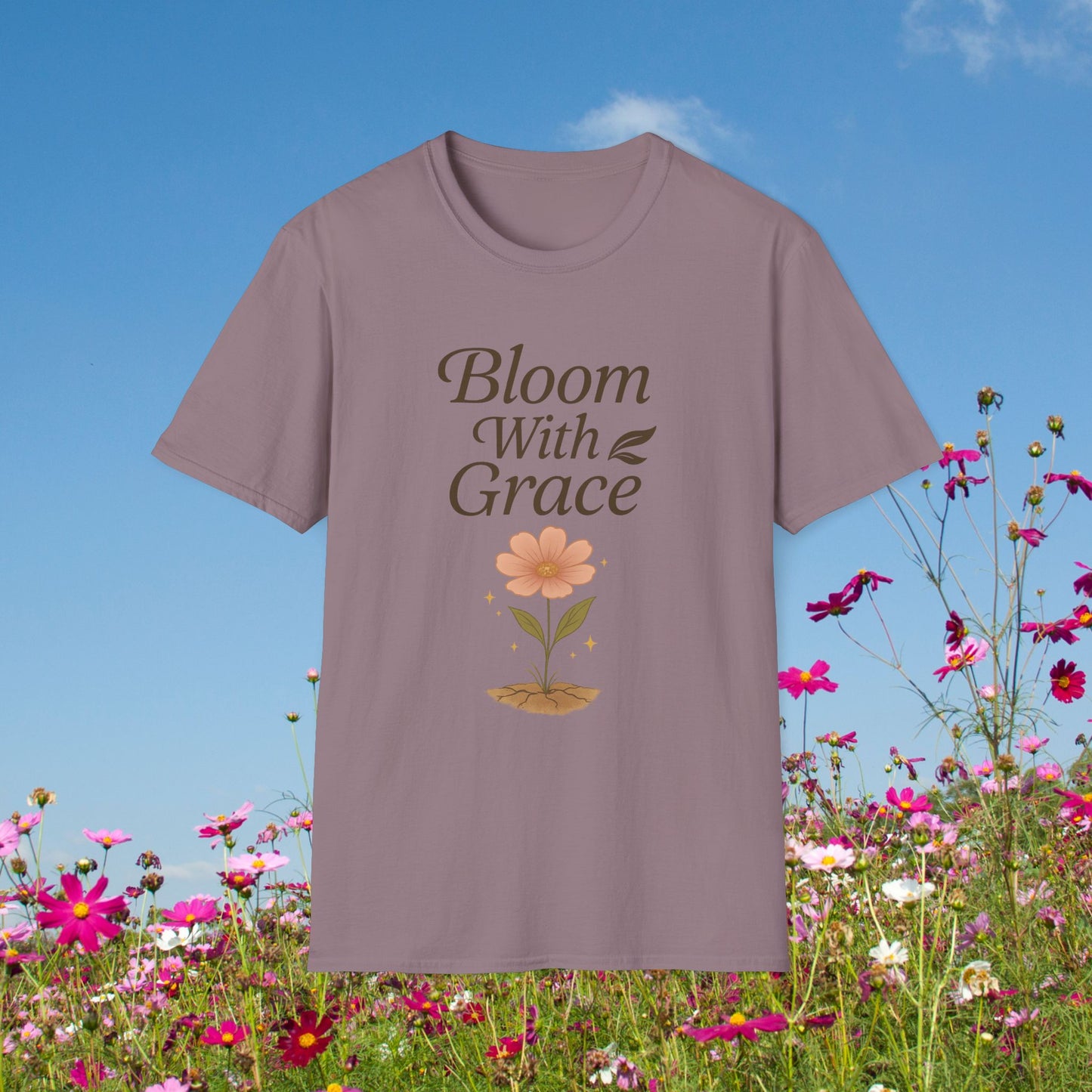 Bloom With Grace – Botanical Empowerment T-Shirt