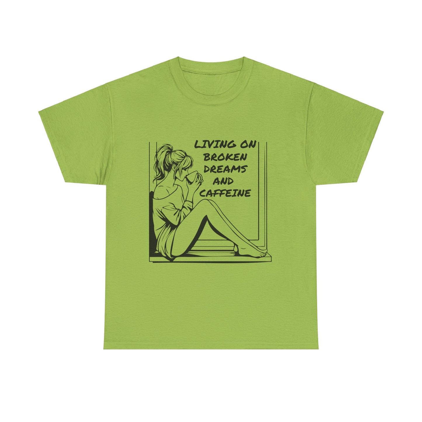 Broken Dreams and Caffeine Unisex Heavy Cotton Tee