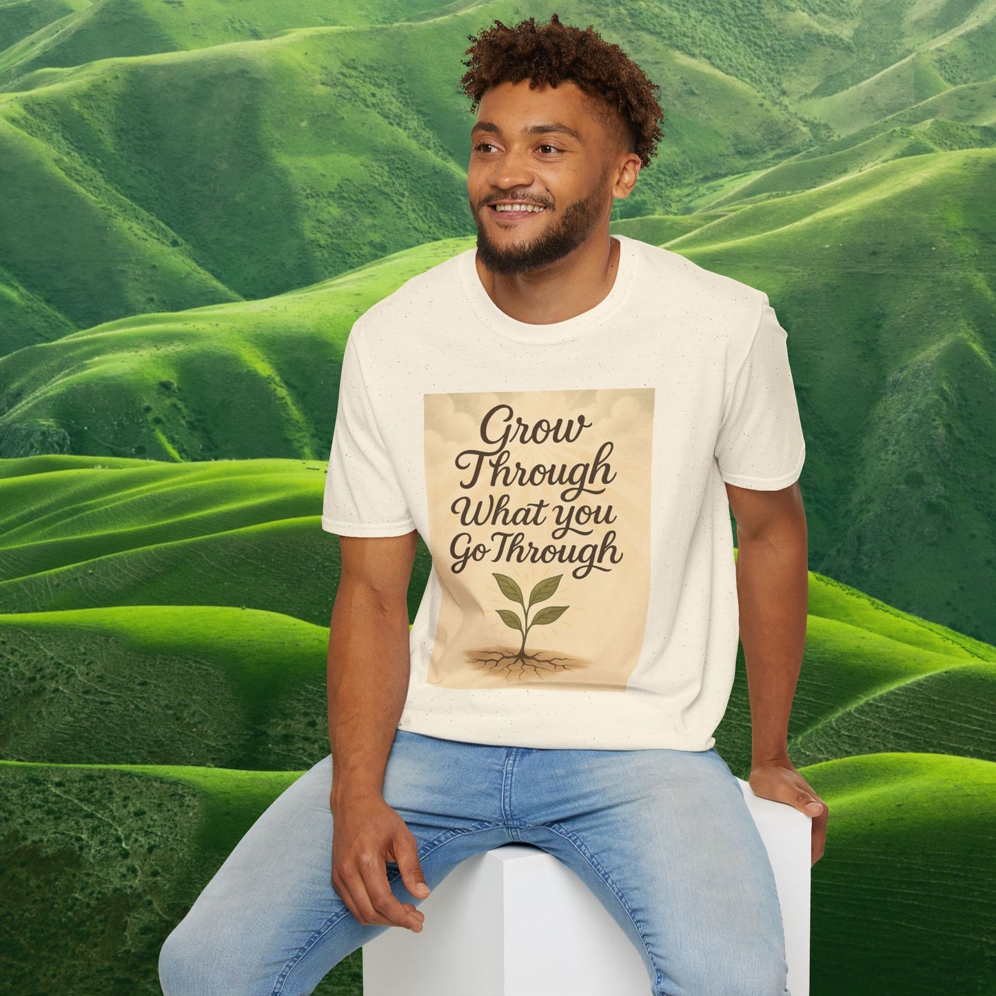 Grow Through What You Go Through – Botanical Affirmation Tee