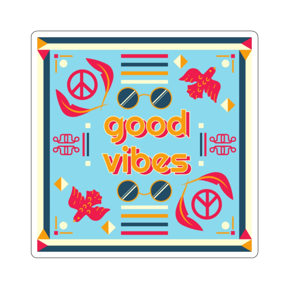 Good Vibes Sticker — Peaceful Positivity in Full Color