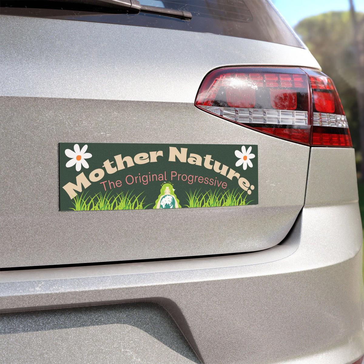 Mother Nature: The Original Progressive Car Magnet - Eco-Friendly Floral Bumper Magnet - Retro Garden Decor