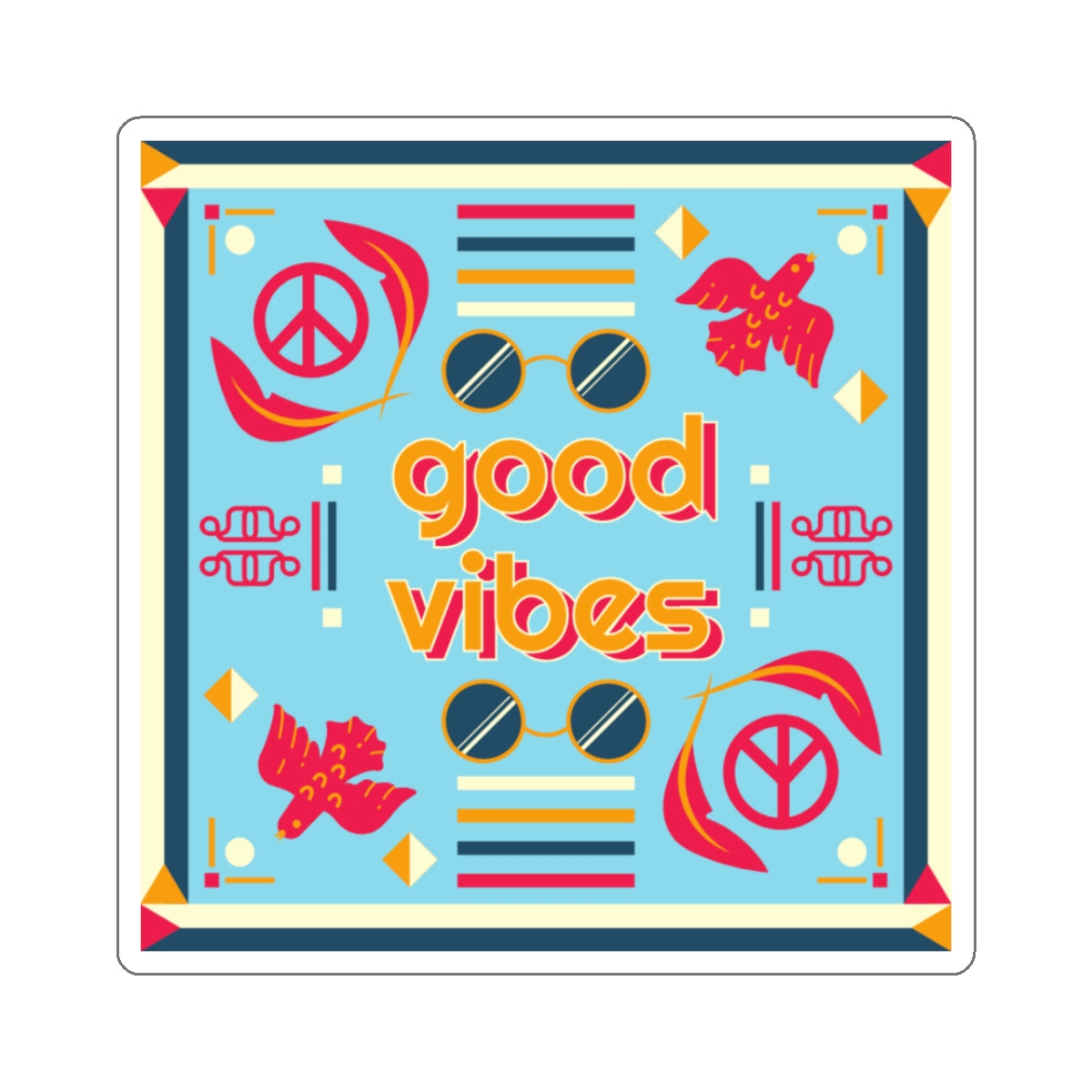 Good Vibes Sticker — Peaceful Positivity in Full Color