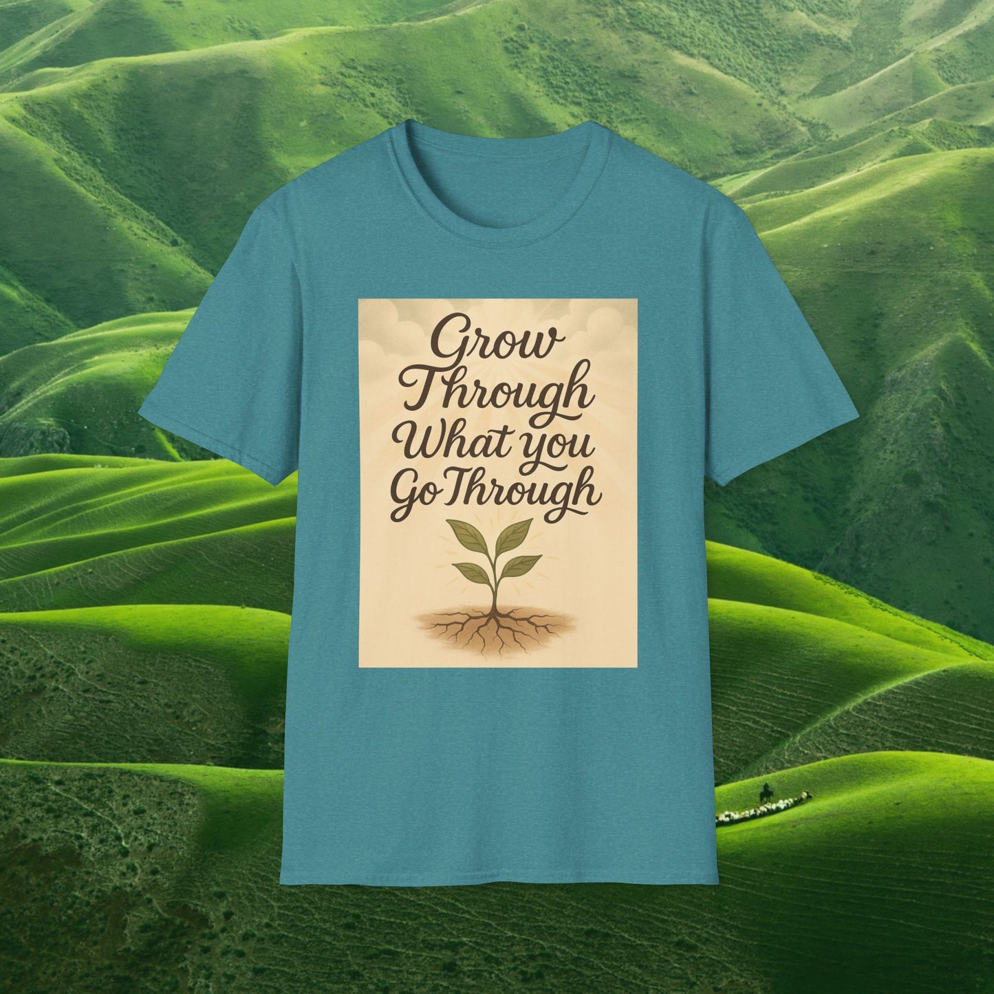 Grow Through What You Go Through – Botanical Affirmation Tee