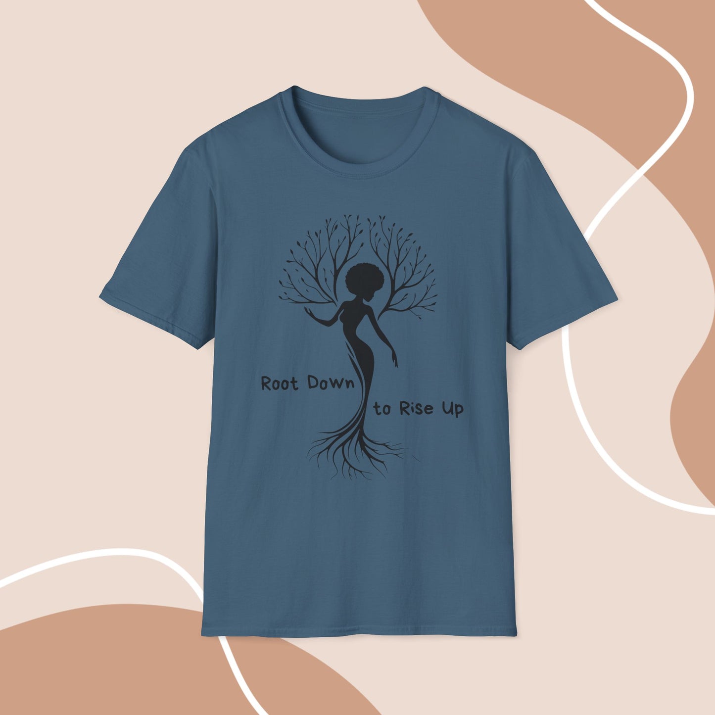 Root Down to Rise Up Tee - Earth-Aligned Yoga Tee or Grounding Graphic T-Shirt