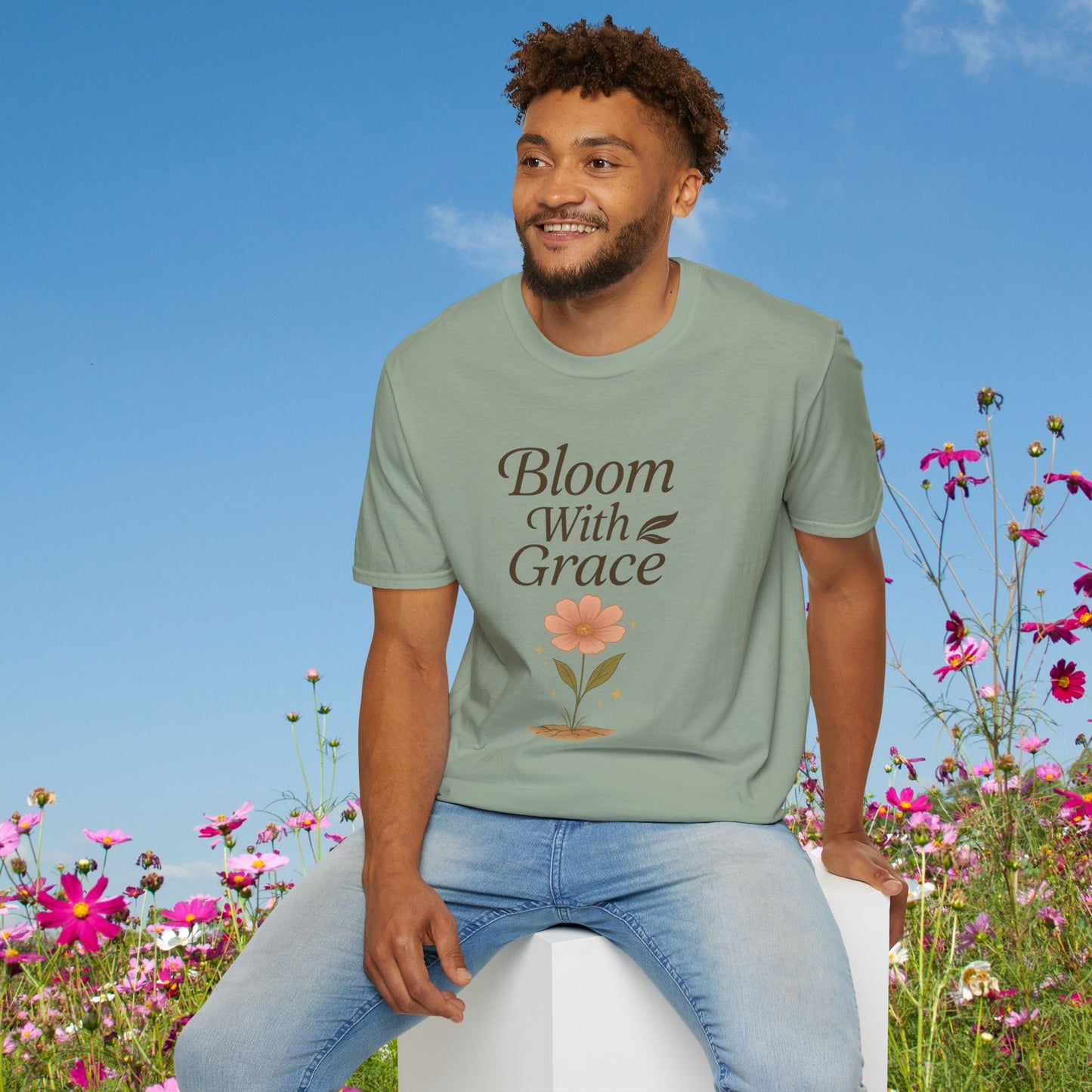Bloom With Grace – Botanical Empowerment T-Shirt