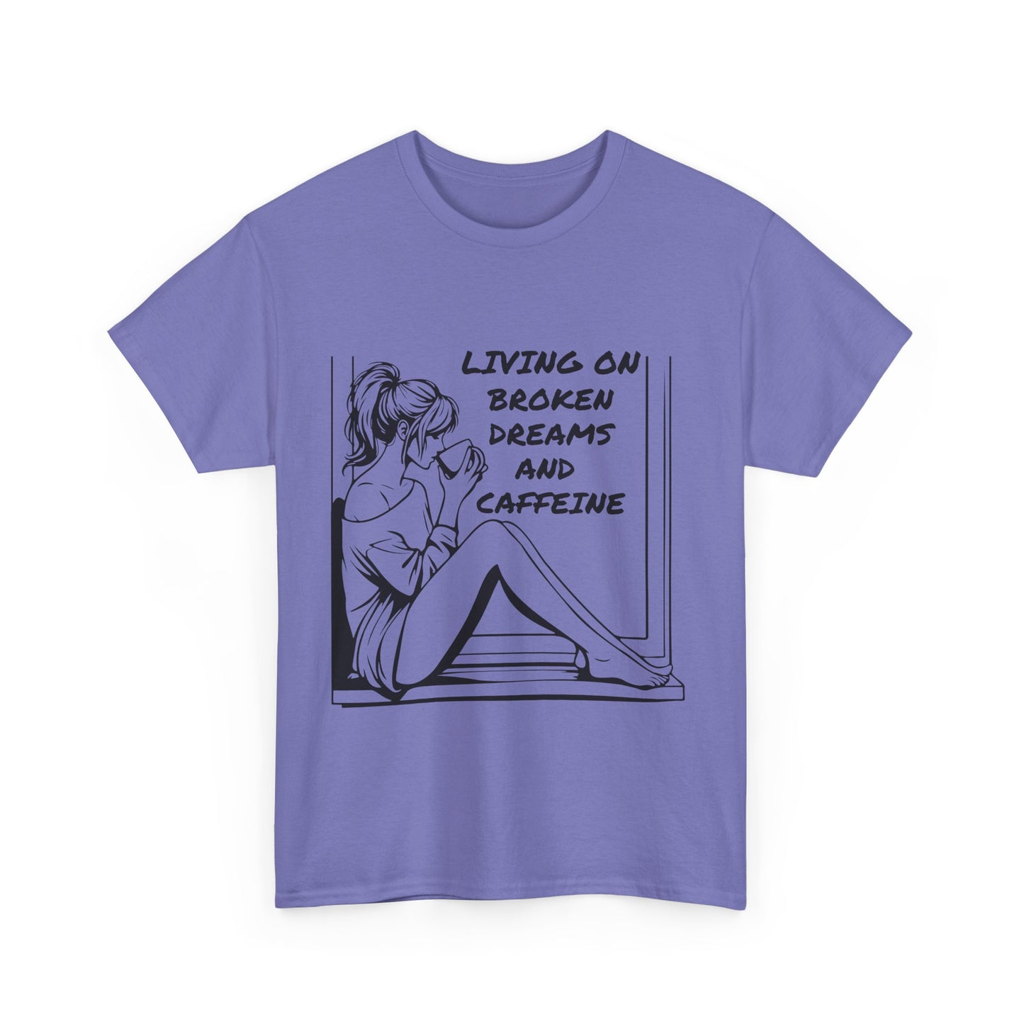 Broken Dreams and Caffeine Unisex Heavy Cotton Tee