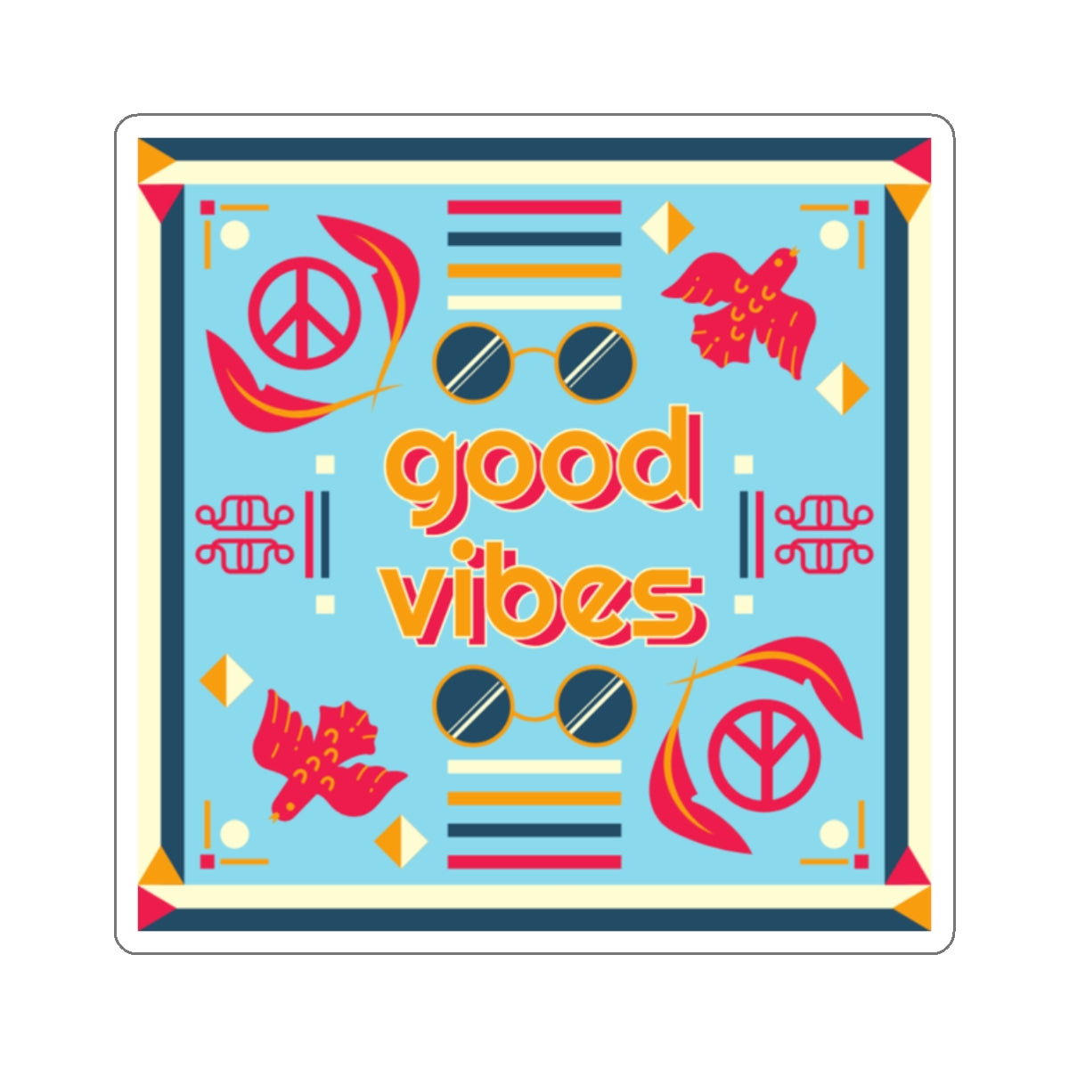 Good Vibes Sticker — Peaceful Positivity in Full Color