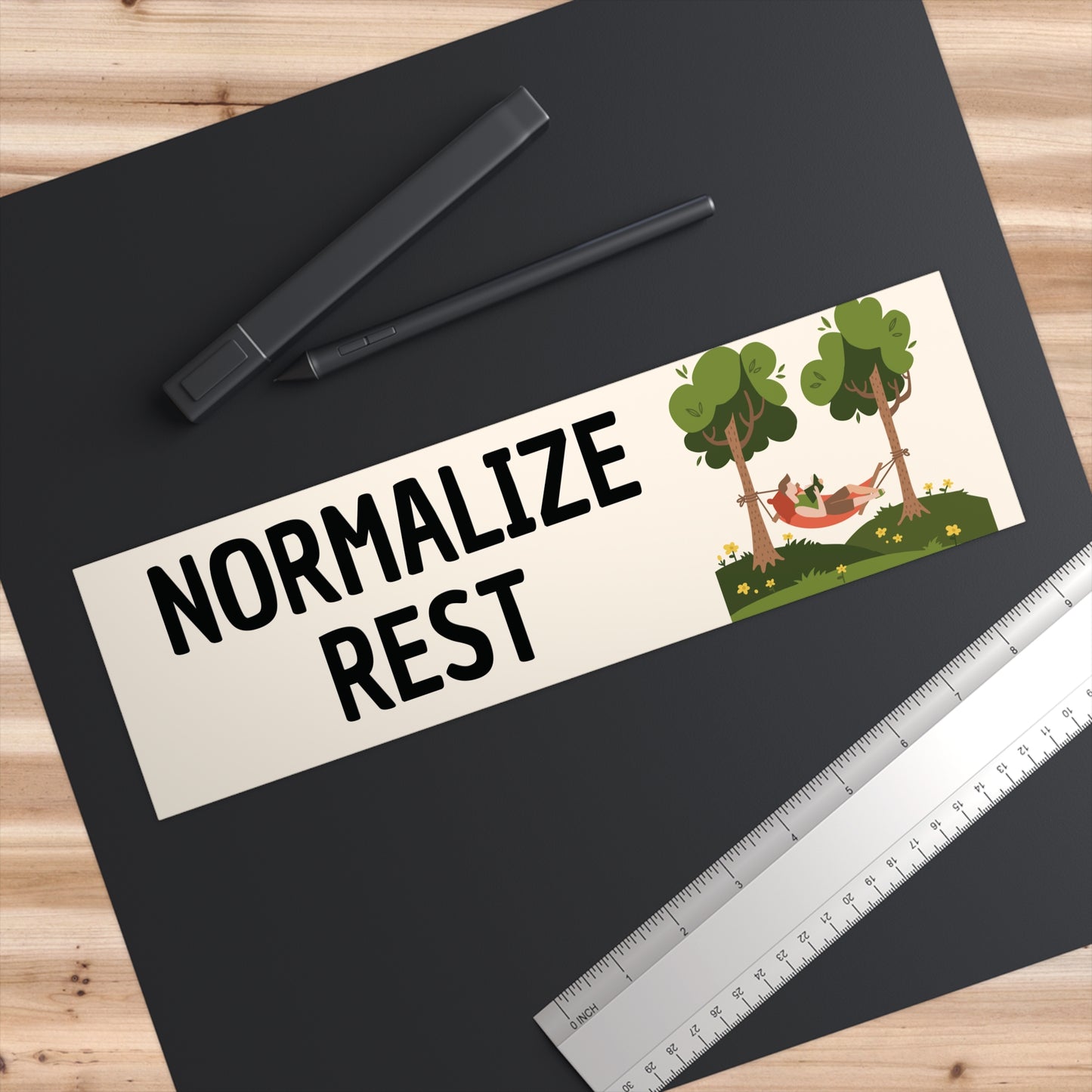 Normalize Rest – Slow Living Affirmation Bumper Sticker