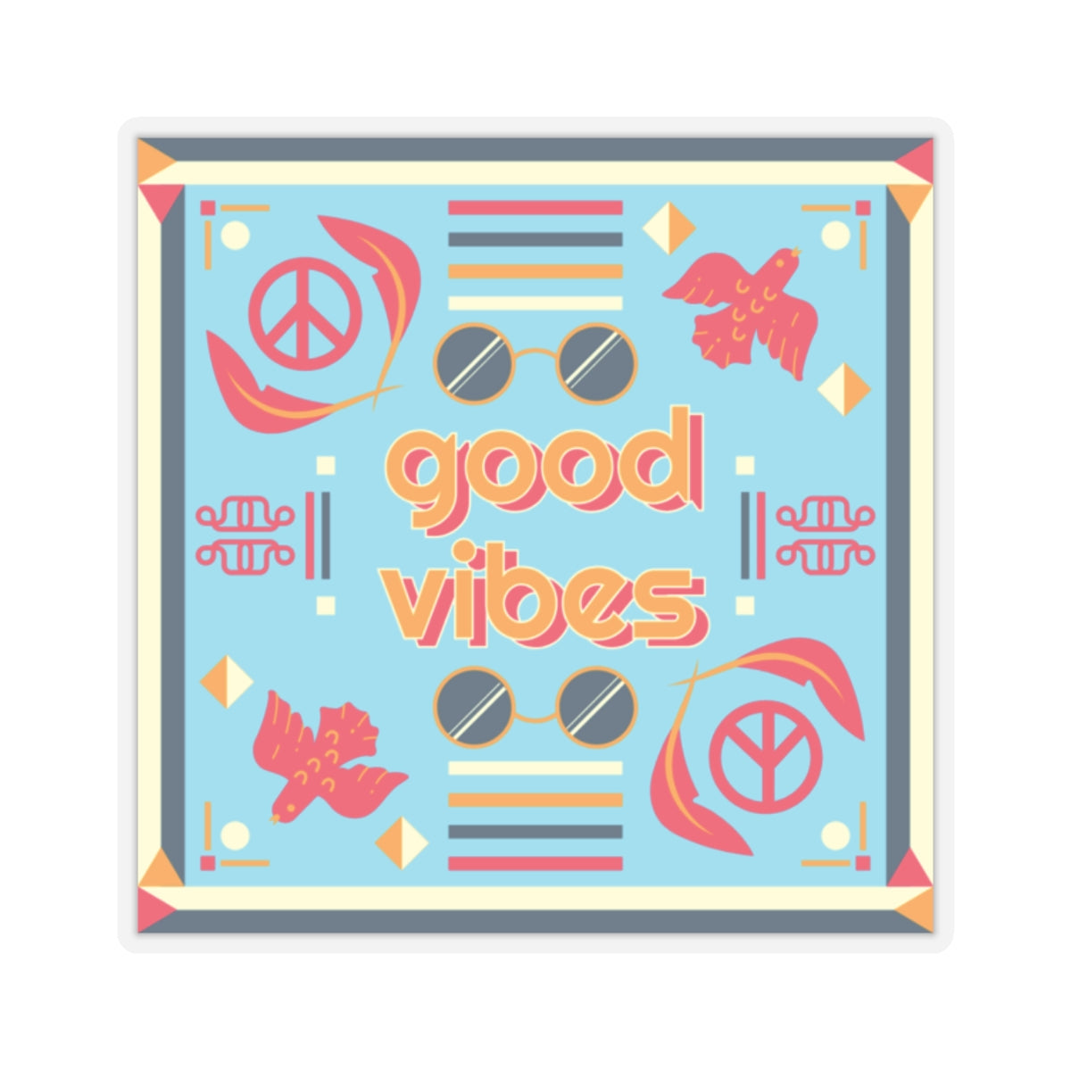 Good Vibes Sticker — Peaceful Positivity in Full Color