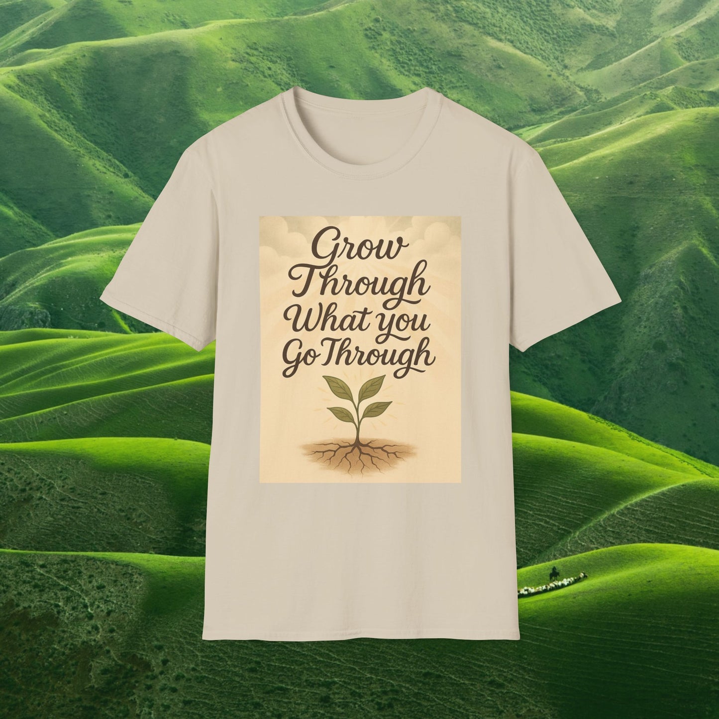 Grow Through What You Go Through – Botanical Affirmation Tee