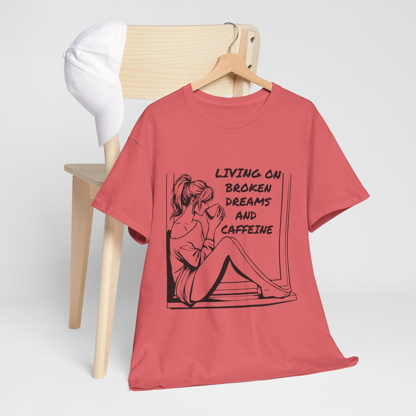 Broken Dreams and Caffeine Unisex Heavy Cotton Tee