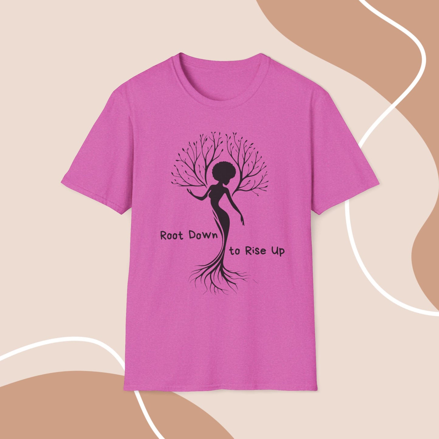 Root Down to Rise Up Tee - Earth-Aligned Yoga Tee or Grounding Graphic T-Shirt