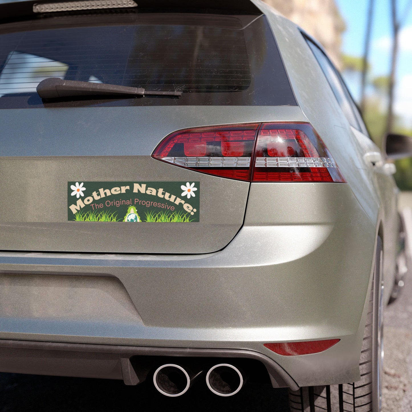 Mother Nature: The Original Progressive Car Magnet - Eco-Friendly Floral Bumper Magnet - Retro Garden Decor