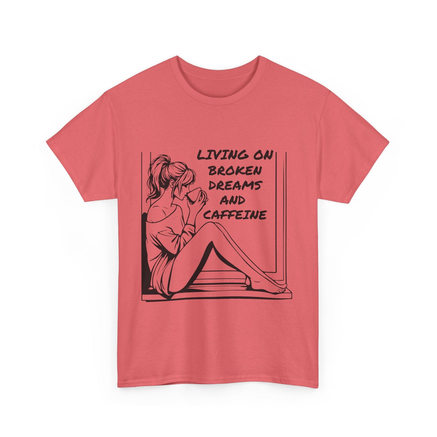 Broken Dreams and Caffeine Unisex Heavy Cotton Tee