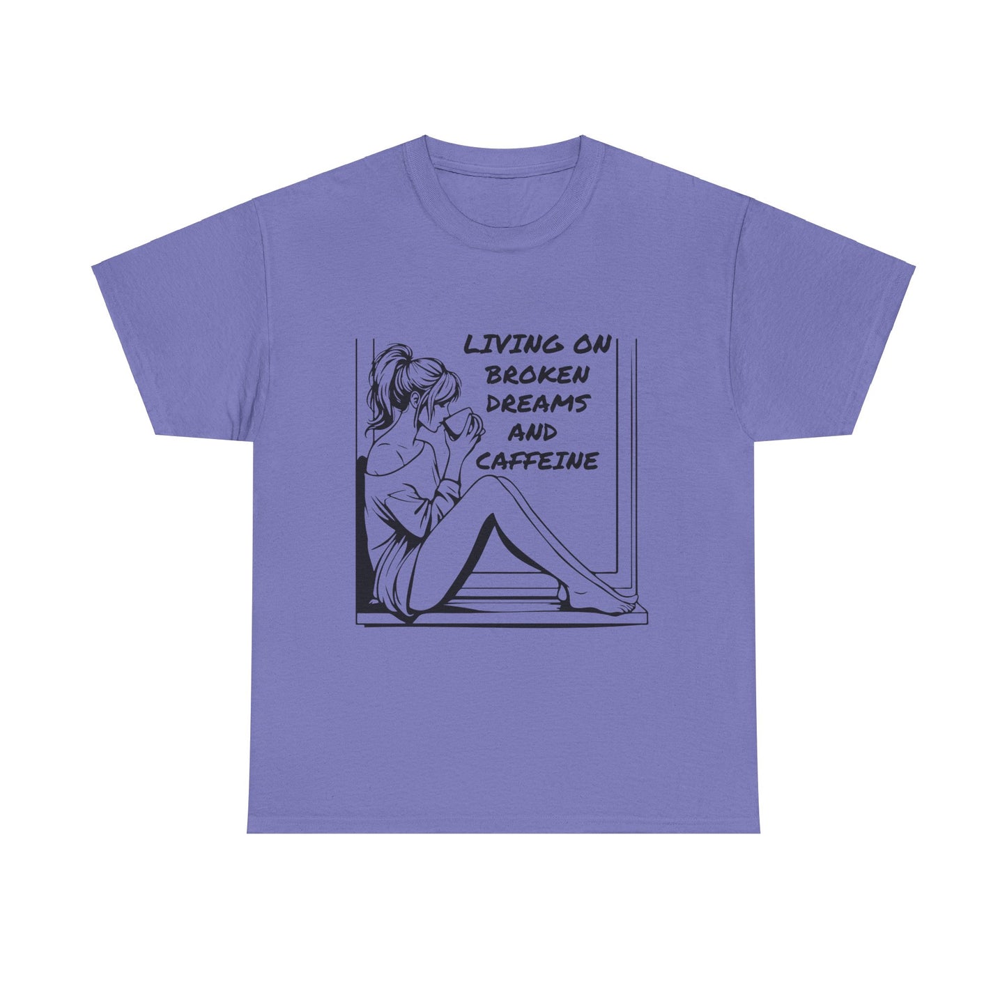 Broken Dreams and Caffeine Unisex Heavy Cotton Tee