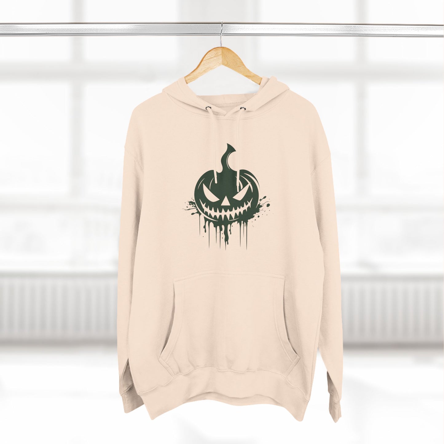 Scary Pumpkin Three-Panel Fleece Hoodie