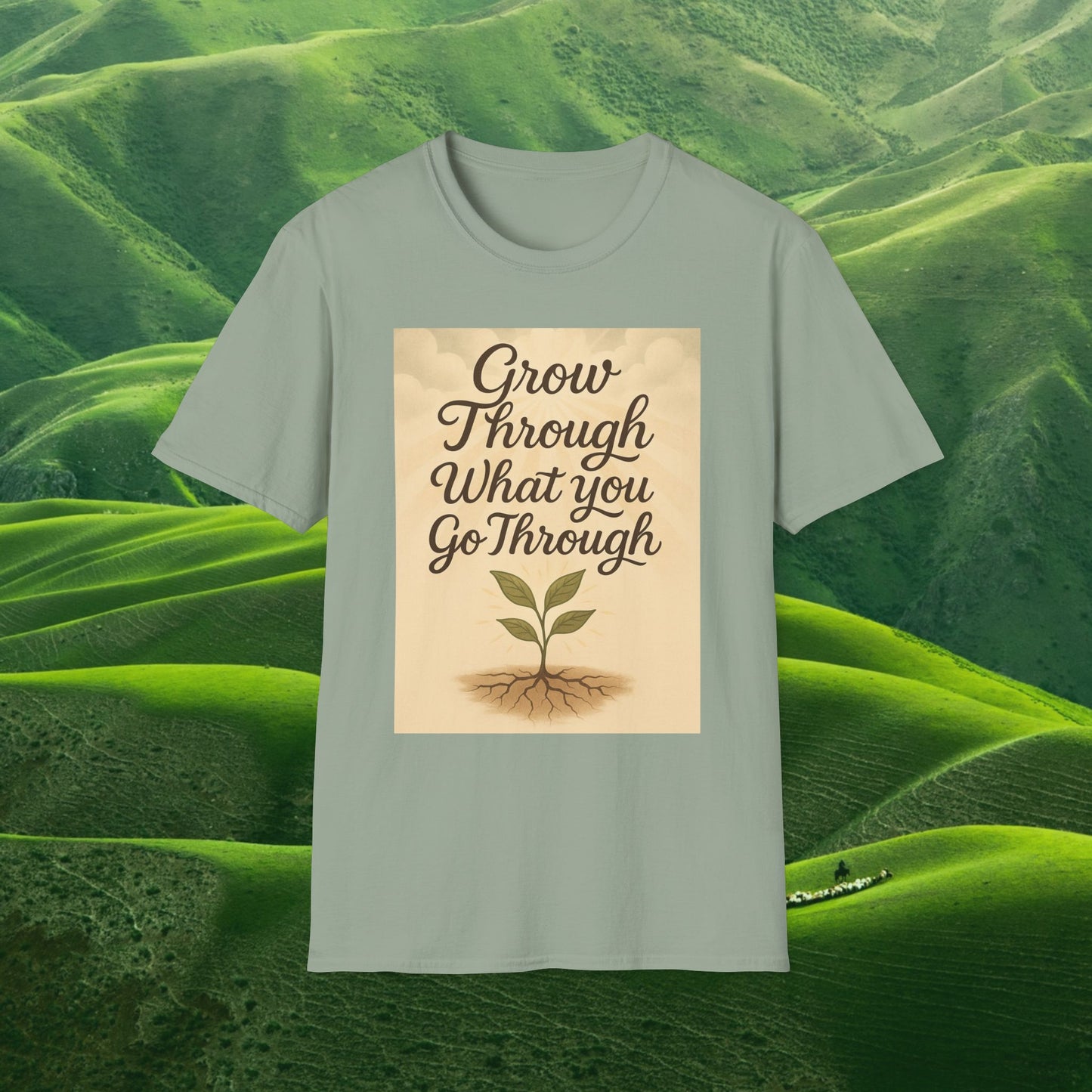 Grow Through What You Go Through – Botanical Affirmation Tee