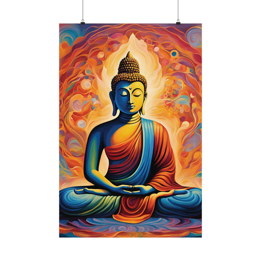Luminous Buddha Harmony — Vibrant Spiritual Wall Art