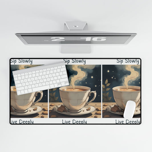 Sip Slowly, Live Deeply – Mindful Desk Mat