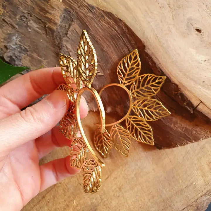 Handmade Brass & Silver Leaf Ear Cuff