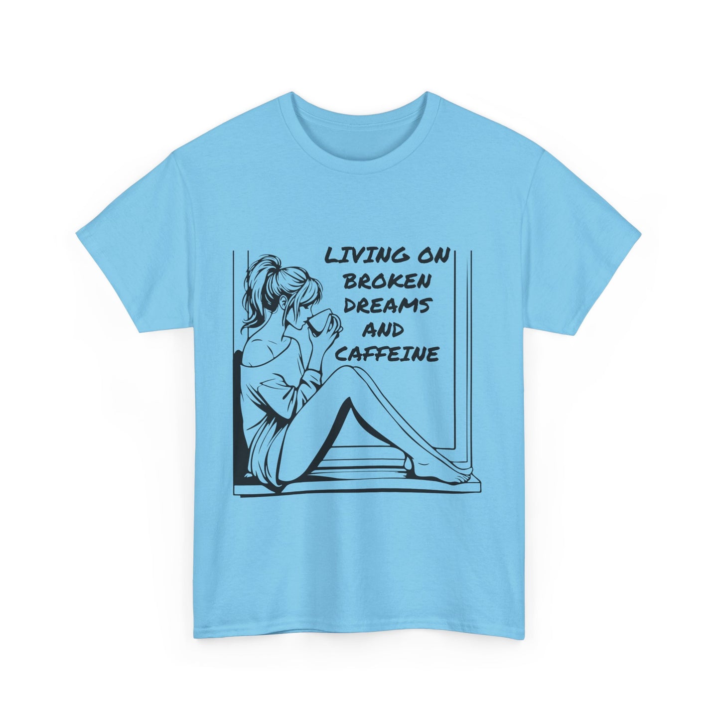 Broken Dreams and Caffeine Unisex Heavy Cotton Tee