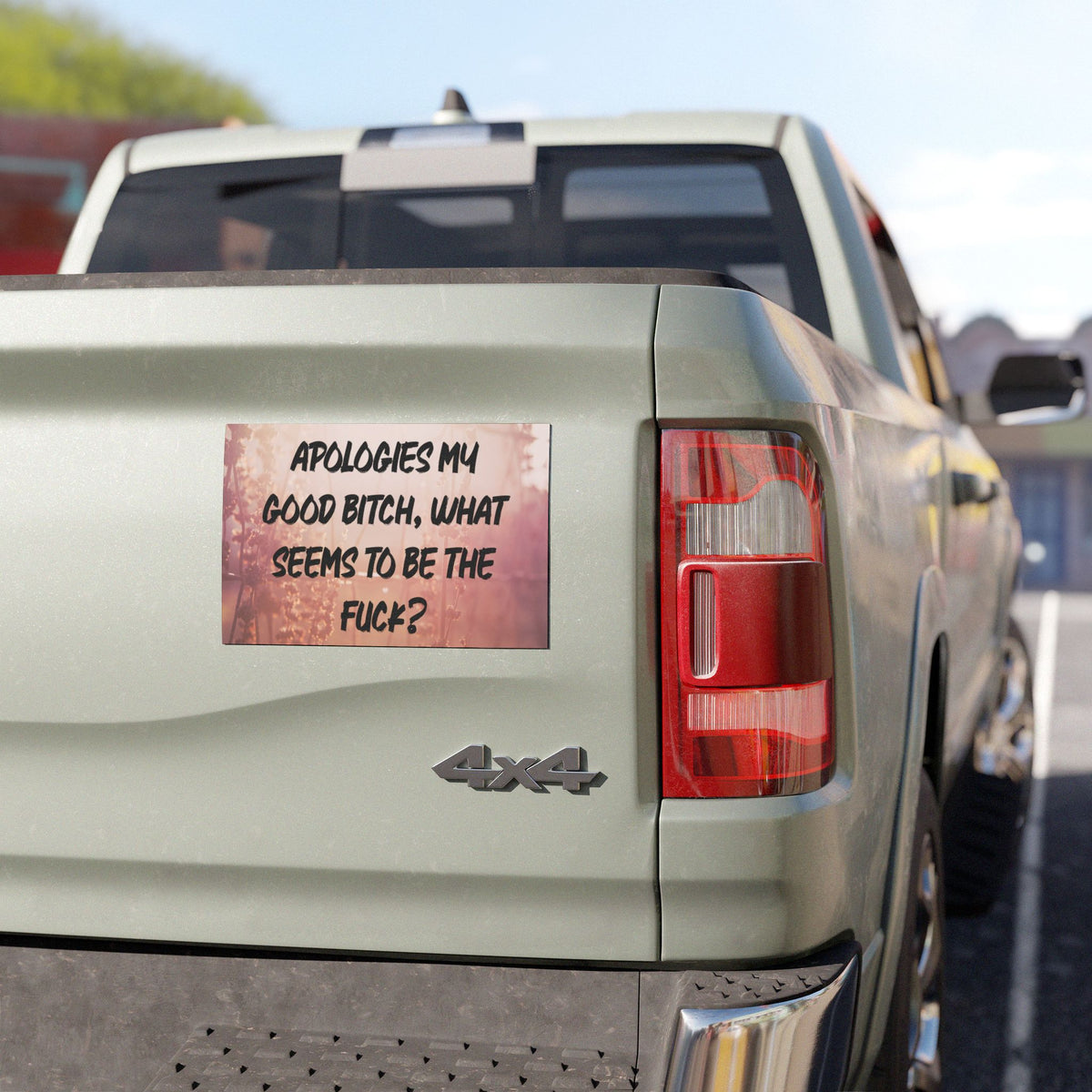 Funny Profanity Car Magnet - "Apologies My Good Bitch, What Seems To Be The Fuck?"