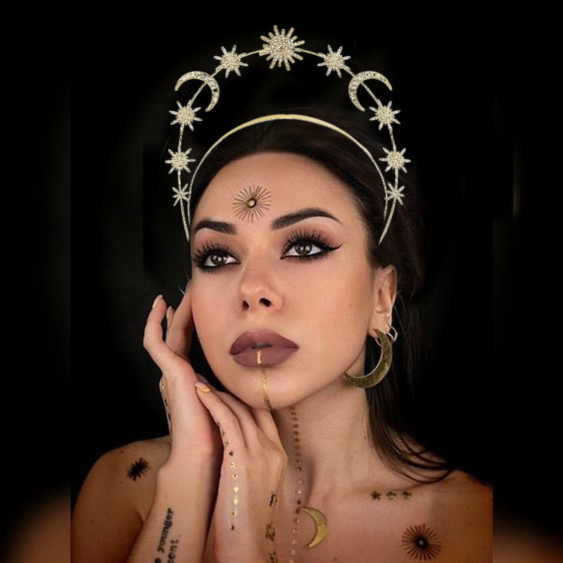 Celestial Starburst Goddess Crown Halo Headband