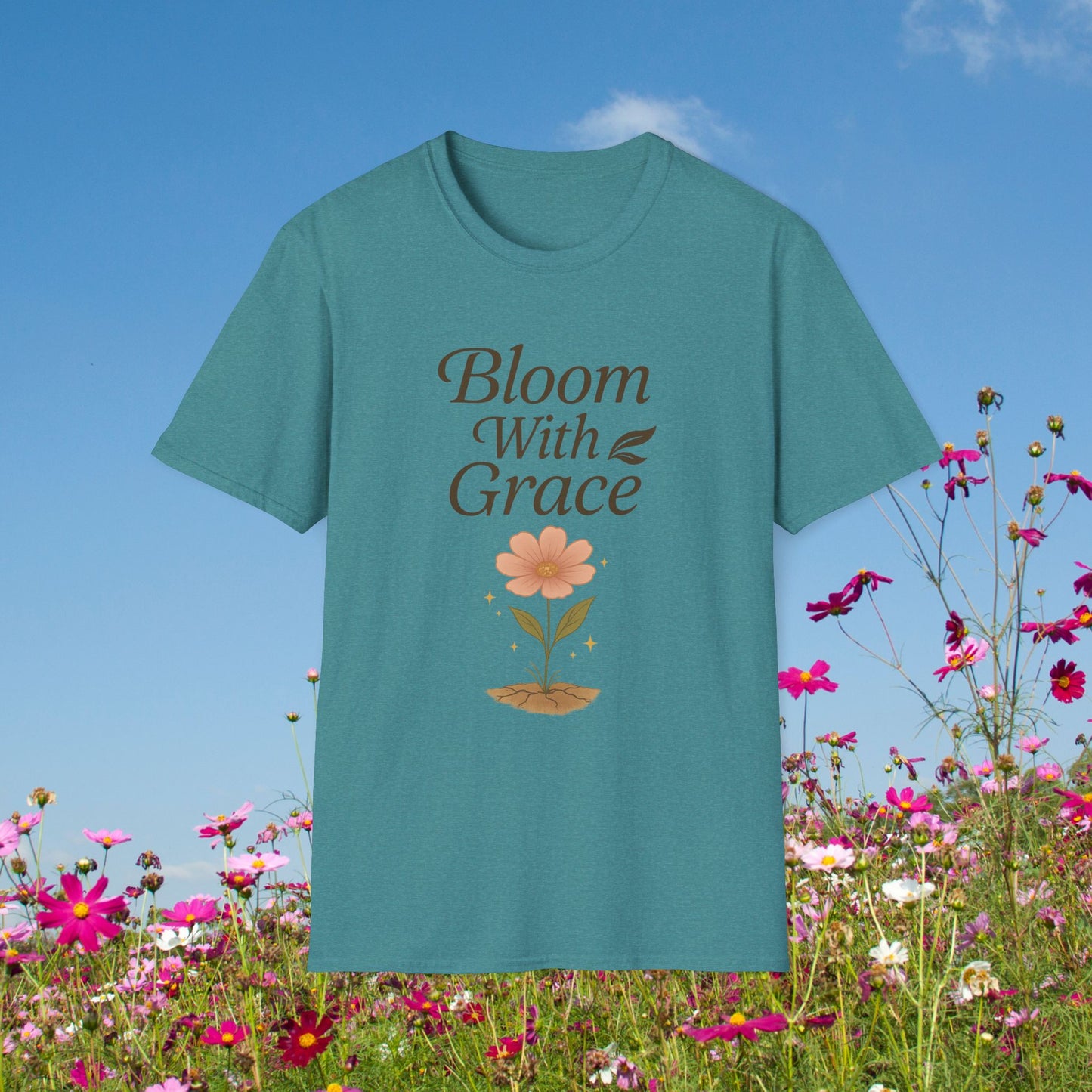 Bloom With Grace – Botanical Empowerment T-Shirt