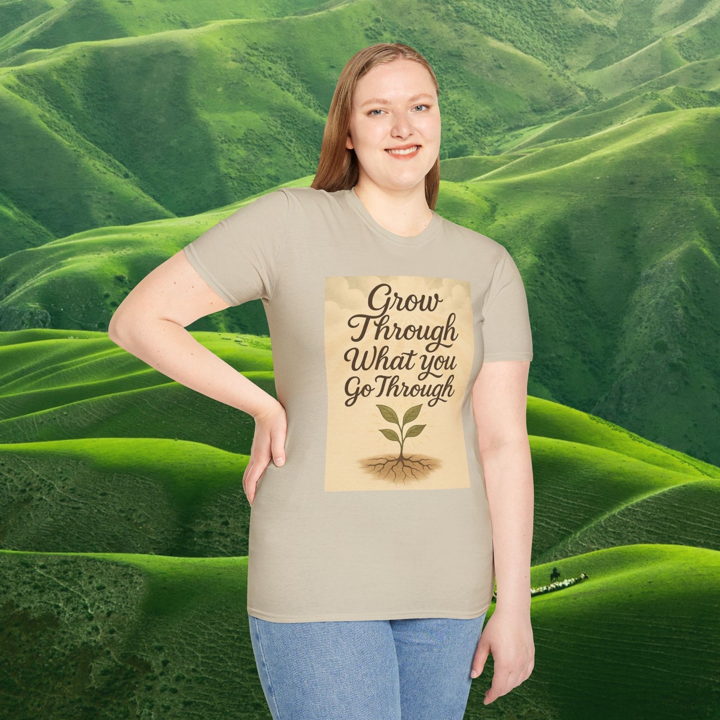 Grow Through What You Go Through – Botanical Affirmation Tee