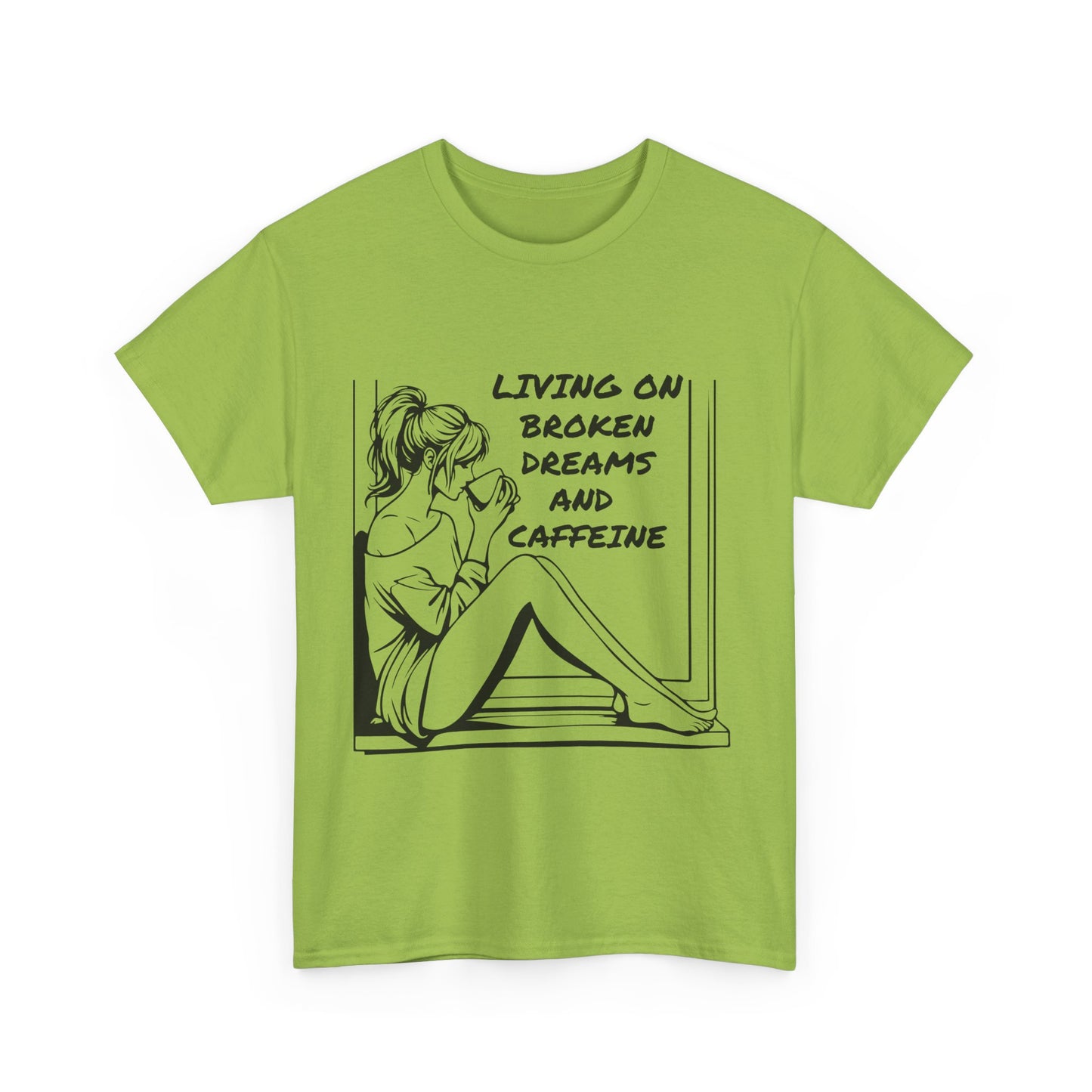 Broken Dreams and Caffeine Unisex Heavy Cotton Tee