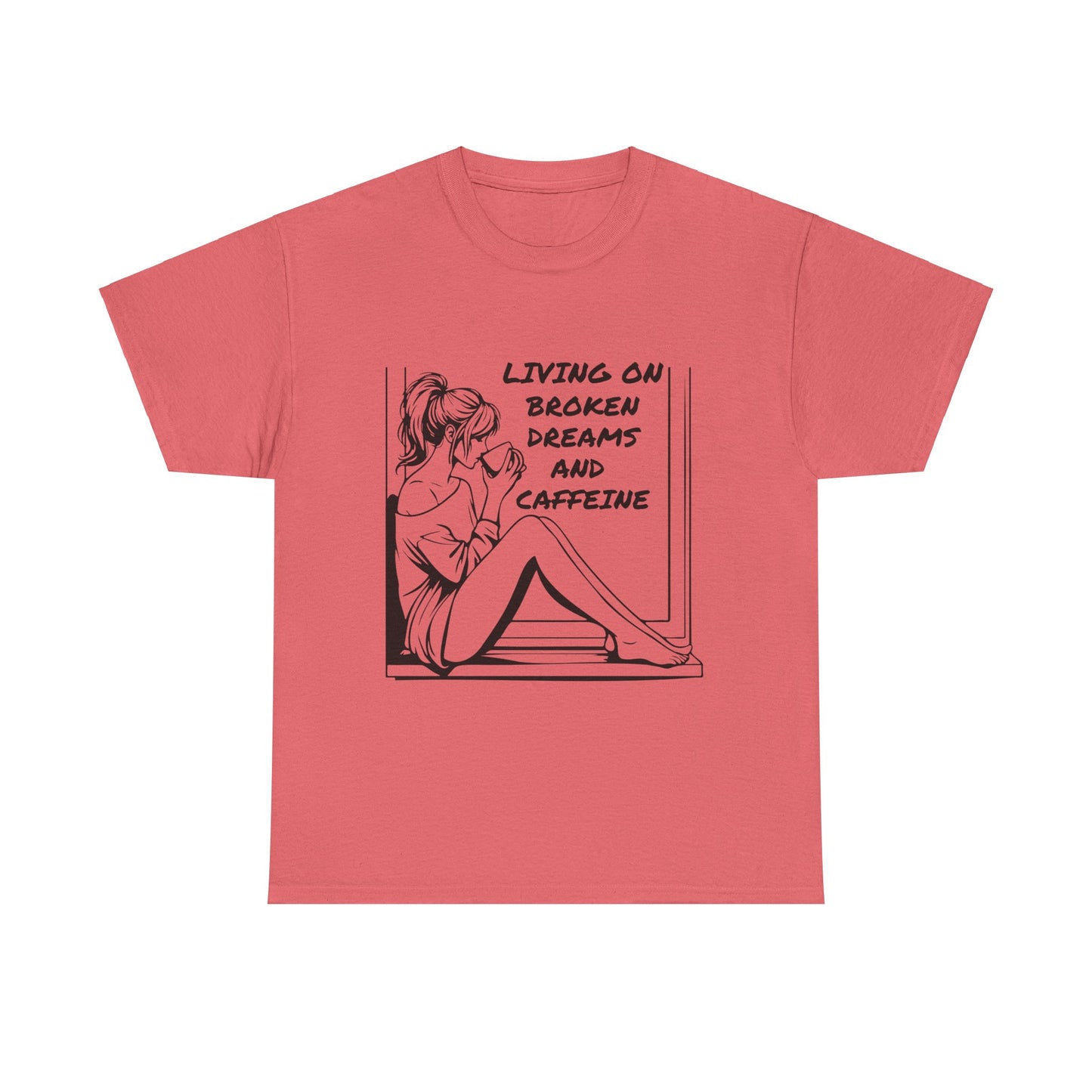 Broken Dreams and Caffeine Unisex Heavy Cotton Tee