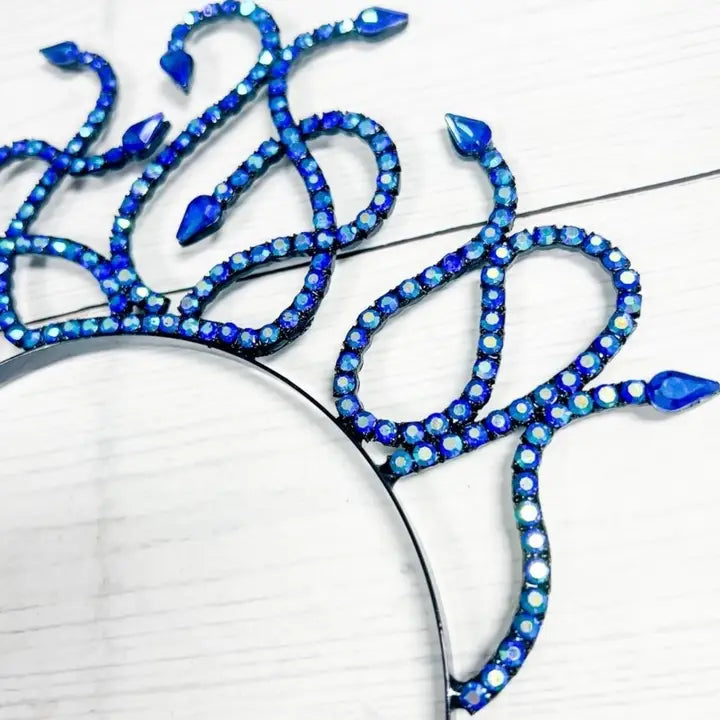 Sapphire Medusa Headband & Crystal Snake Crown