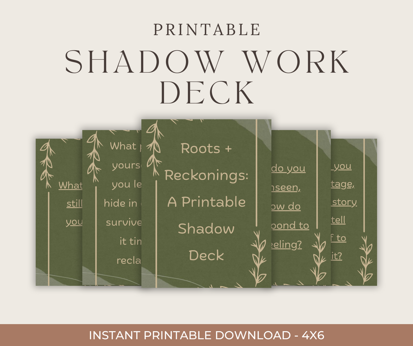 Roots + Reckonings: A Printable Shadow Work Deck (Digital Download)