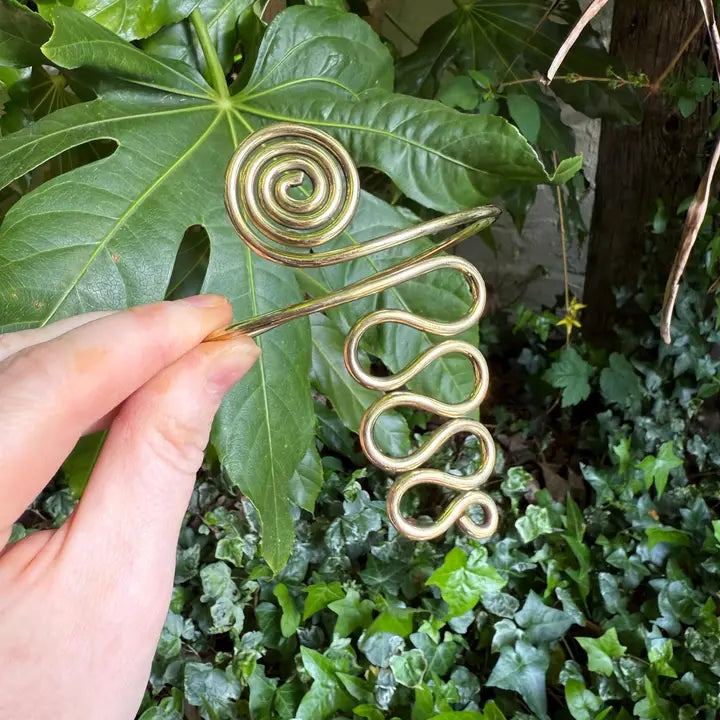 Spiral Brass Arm Bracelet / Boho / Tribal / Bangle / Ethnic / Rustic / Bohemian / Hippie / Body Jewellery / Festival Fashion / Adjustable