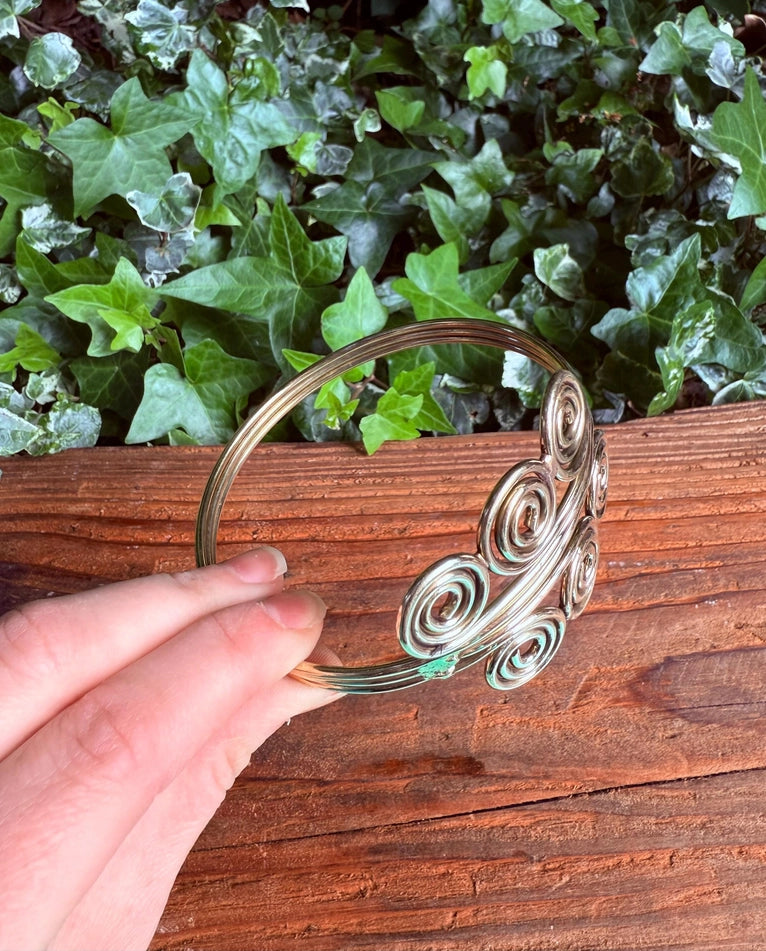 Handmade 6-Spiral Brass Arm Cuff