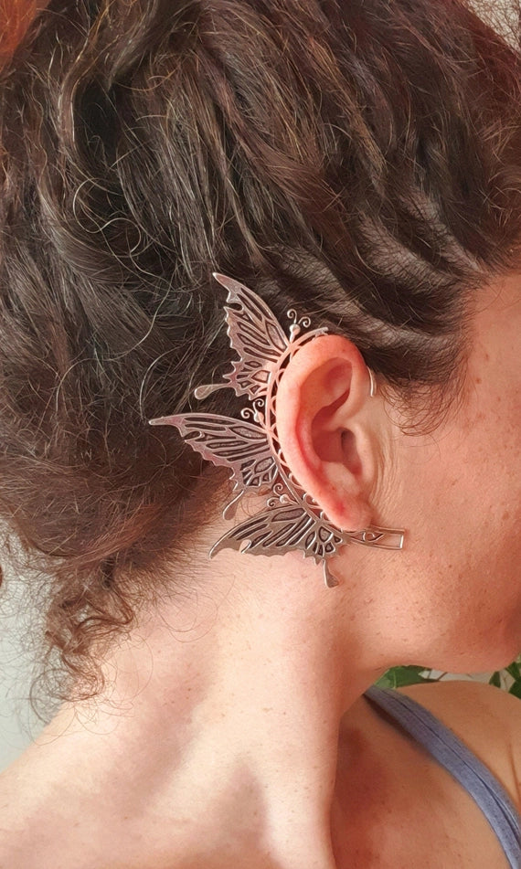 Handmade Golden & Silver Fairy Wings Ear Cuff