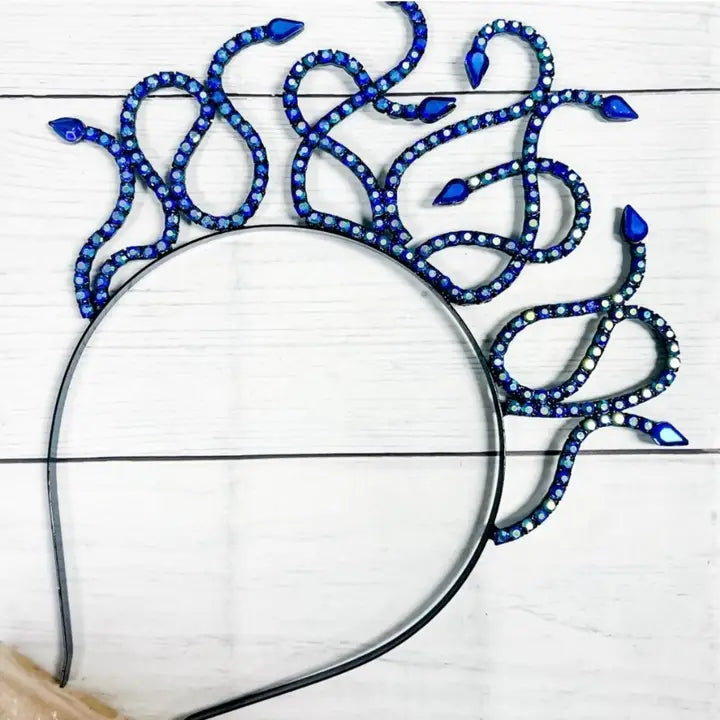 Sapphire Medusa Headband & Crystal Snake Crown