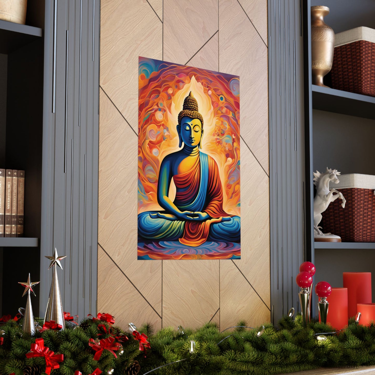 Luminous Buddha Harmony — Vibrant Spiritual Wall Art
