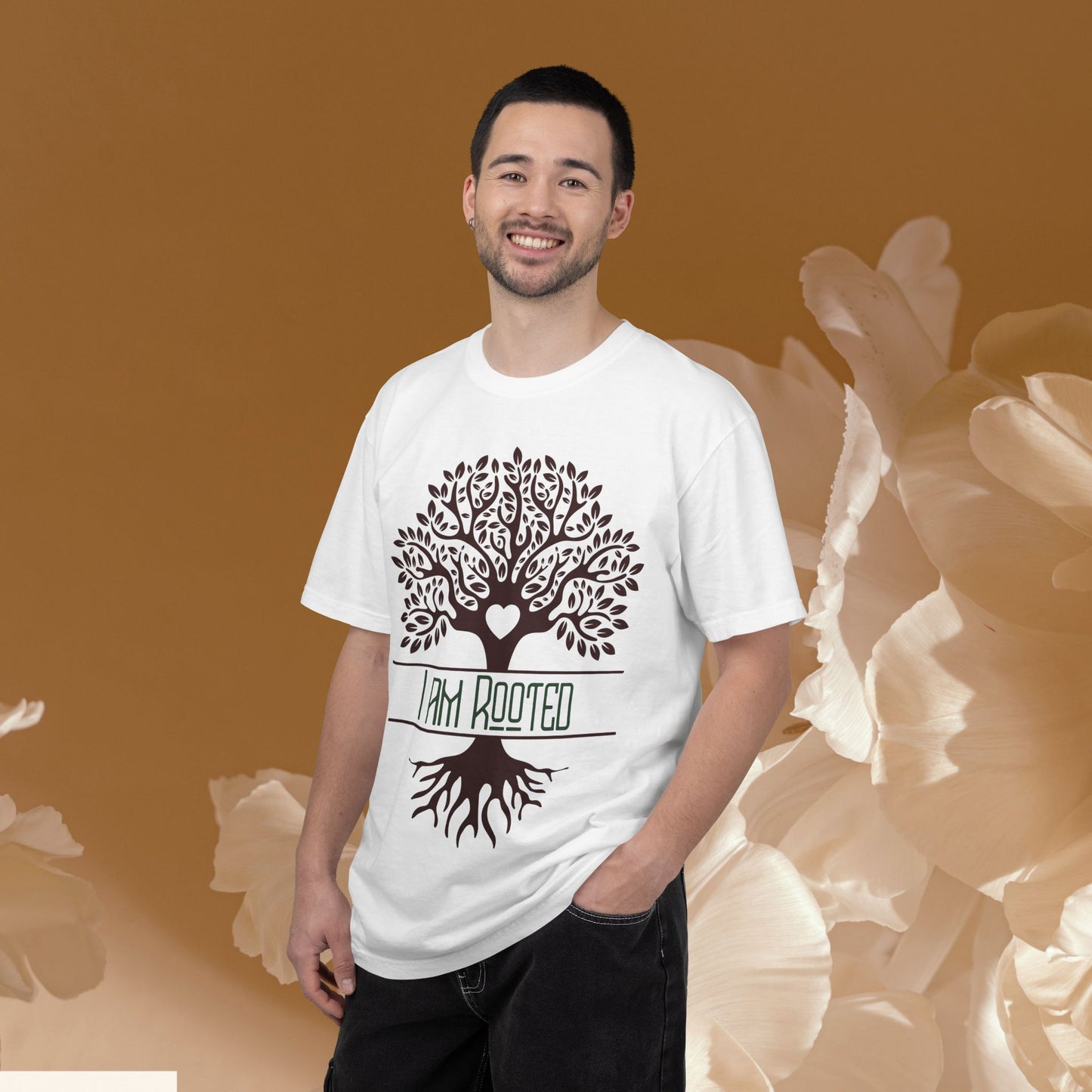 I Am Rooted Botanical Tree Tee | Heart-Centered Grounding Shirt | Yoga & Mindfulness Graphic